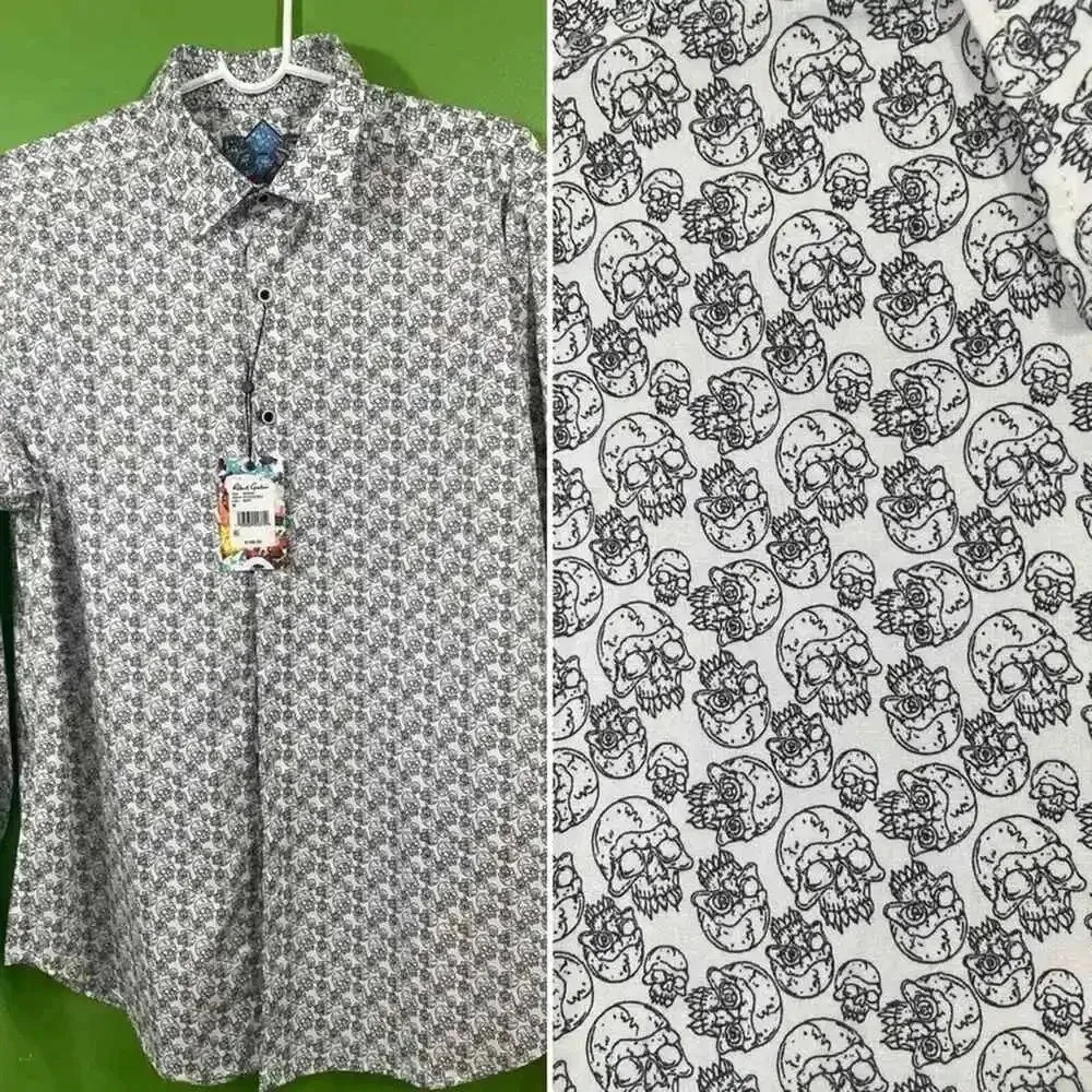 Robert Graham Long Sleeve Medium Button Down Shirt Skulls NEW Limited Edition